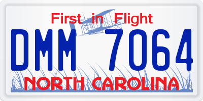 NC license plate DMM7064