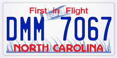 NC license plate DMM7067