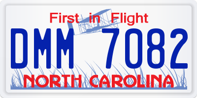 NC license plate DMM7082