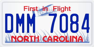 NC license plate DMM7084