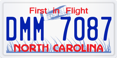 NC license plate DMM7087