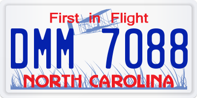 NC license plate DMM7088