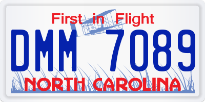 NC license plate DMM7089