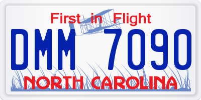 NC license plate DMM7090