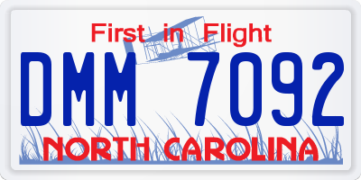 NC license plate DMM7092