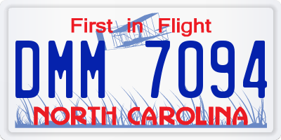 NC license plate DMM7094