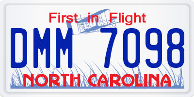 NC license plate DMM7098