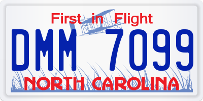 NC license plate DMM7099