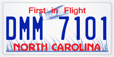 NC license plate DMM7101