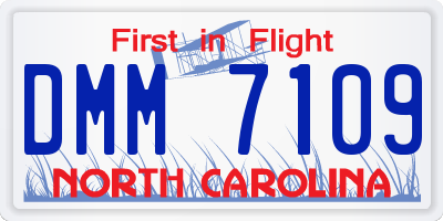 NC license plate DMM7109