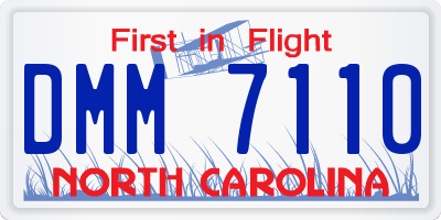 NC license plate DMM7110