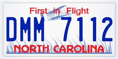 NC license plate DMM7112