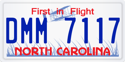 NC license plate DMM7117