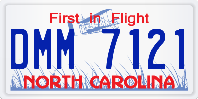 NC license plate DMM7121