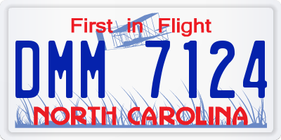 NC license plate DMM7124