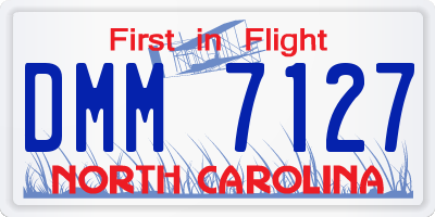 NC license plate DMM7127