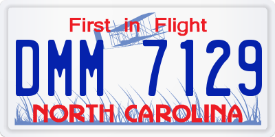 NC license plate DMM7129