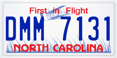 NC license plate DMM7131