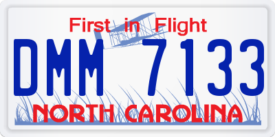 NC license plate DMM7133