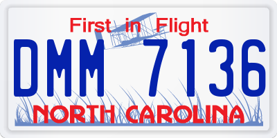 NC license plate DMM7136