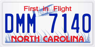 NC license plate DMM7140