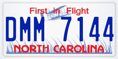 NC license plate DMM7144