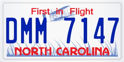 NC license plate DMM7147