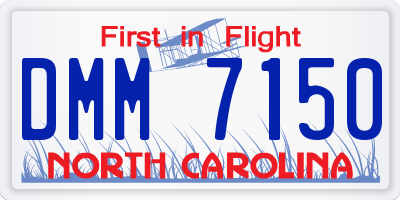 NC license plate DMM7150