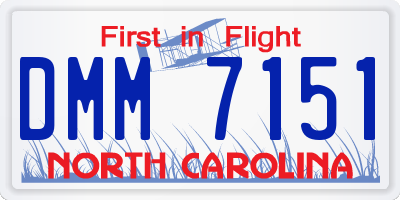 NC license plate DMM7151