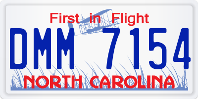 NC license plate DMM7154