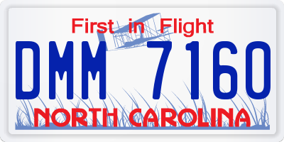 NC license plate DMM7160