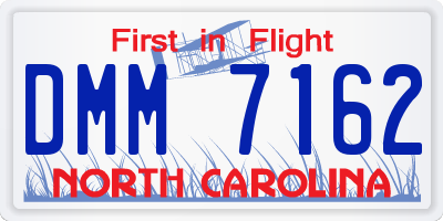 NC license plate DMM7162