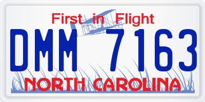 NC license plate DMM7163