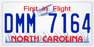 NC license plate DMM7164