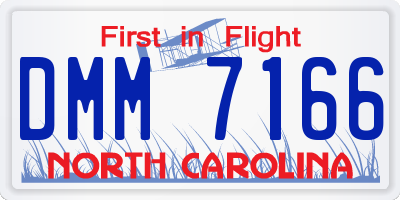 NC license plate DMM7166