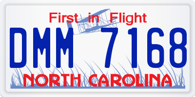 NC license plate DMM7168