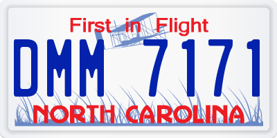 NC license plate DMM7171