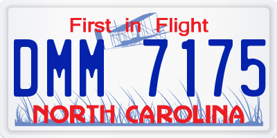 NC license plate DMM7175