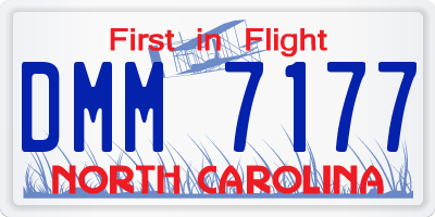 NC license plate DMM7177