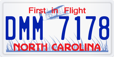 NC license plate DMM7178