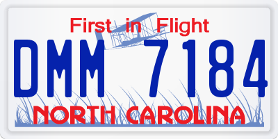 NC license plate DMM7184