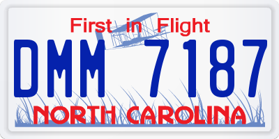 NC license plate DMM7187