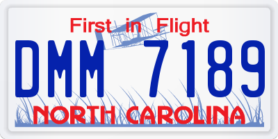 NC license plate DMM7189