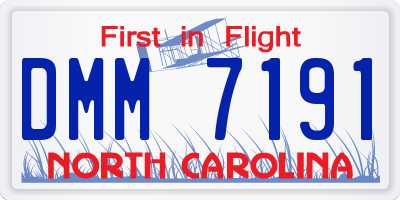 NC license plate DMM7191