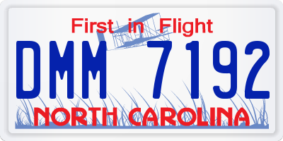 NC license plate DMM7192