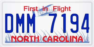 NC license plate DMM7194