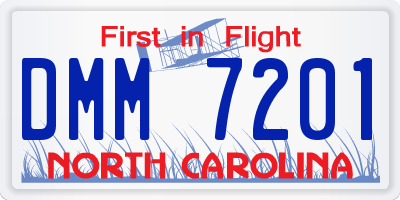 NC license plate DMM7201