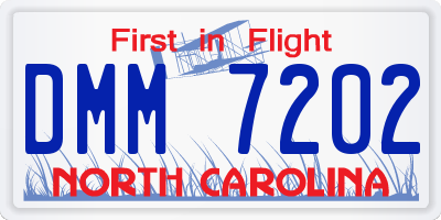 NC license plate DMM7202