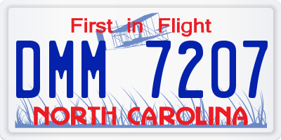 NC license plate DMM7207