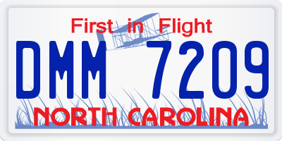 NC license plate DMM7209